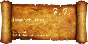 Hemrich Inez névjegykártya